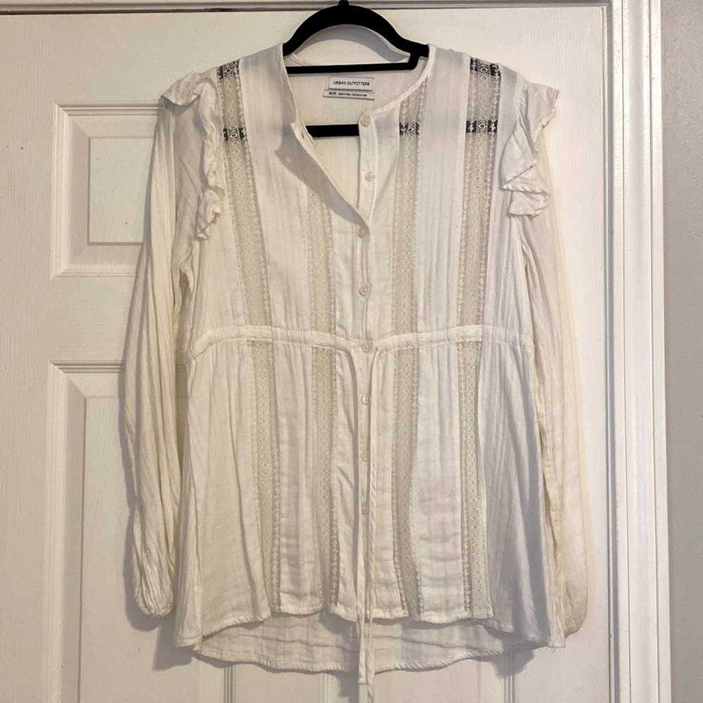 Urban Outfitters white lace long sleeve shirt